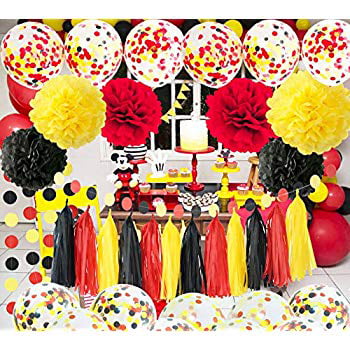 250 Mickey Mouse heads BLACK yellow white red table confetti decoration party 