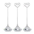 thumbnail image 1 of 3PCS Heart Iron Wire Note Photo Memo Holder Crystal Diamond Base Place Paper Holders Clips for Home Decor Party (Clear), 1 of 8