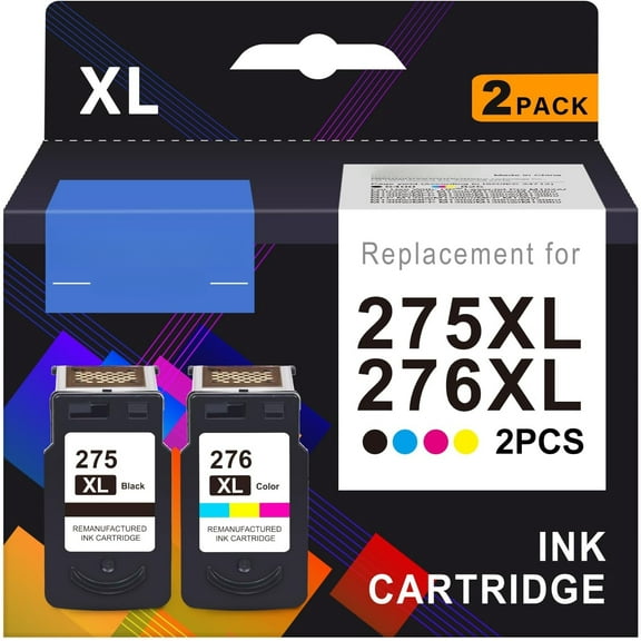PG-275 XL/CL-276 XL Ink 275 and 276 Replacement for Canon 275 and 276 Ink Cartridges Cannon Ink 275 276 Combo Pack 275XL 276XL for Pixma TS3722 TS3700 TR4722 TR4720 TR4700 TS3522 TS3500 Printer