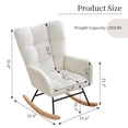 thumbnail image 2 of QinaQin Modern Upholstered Teddy Rocking Chair for Nursery Glider with High Back Armrests and Side Pocket Comfortable Accent Chair, 2 of 8