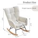 thumbnail image 2 of Moderno forrado teddy rocking chair para nursery-glider con high back armrests y side pocket comfortable accent chair, 2 of 7