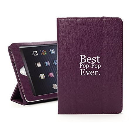For Apple iPad Mini 1/2/3 Purple Faux Leather Magnetic Smart Case Cover Best Pop-Pop