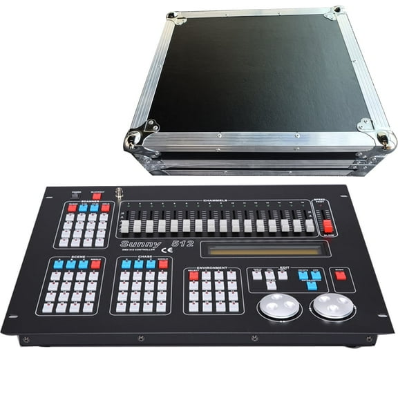 Sunny DMX512 DJ Disco Controller Stage Light Mixer Moving head Led Par with Flight Case USA Stock