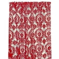 thumbnail image 2 of Flocking Damask Taffeta Window Curtain 56 Inch Wide Red on White, 2 of 3