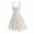 thumbnail image 2 of Stamzod Women Summer Floral Midi Dress formal Elegant Cocktail Swing Dresses Cute Tea Party Dress White E XXL, 2 of 9