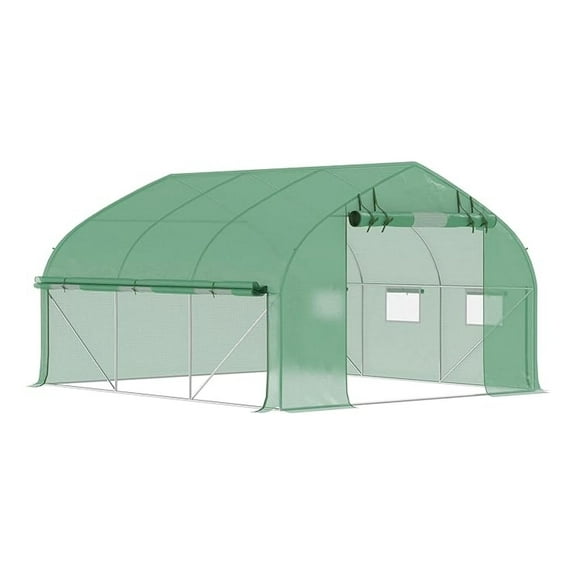 NALYL 11.5' x 10' x 6.5' Walk-in Tunnel Greenhouse, Green House with Zippered Mesh Door, 7 Mesh Windows & Roll-up Sidewalls, Upgraded Gardening Plant Hot House with Galvanized Steel Hoops, Green
