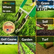 Landzie Hollow Tine Fork Lawn Aerator - 42 Inch Manual Stainless Steel Gardening Hand Tool - Grass Dethatcher Aerator Lawn Tool with Coring Tines for Compacted Soil - Lawn Plugger Aerator