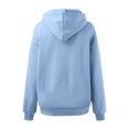 thumbnail image 4 of Likimi Womens Casual Hoodies Soft Warm Solid Color Long Sleeve Pullover Comfortable Autumn Winter Sweatshirt Size L Blue, 4 of 5