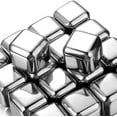 thumbnail image 1 of Stainless Steel Reusable Ice Cubes Whiskey Rocks - 1.0" Cooling Cube Set of 6, 1 of 7