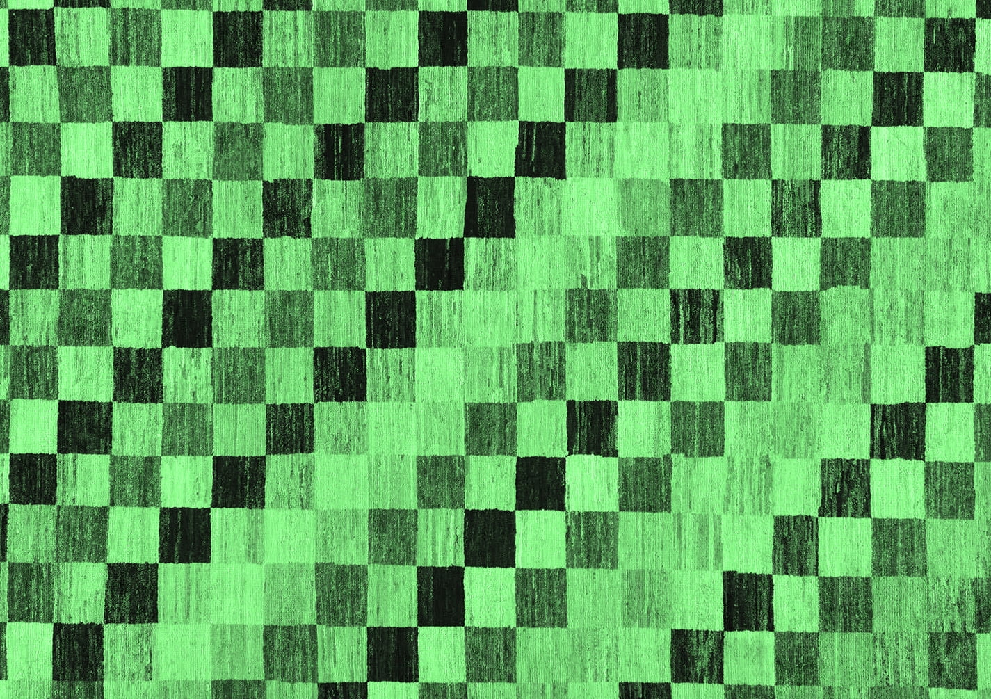 Ahgly Company Indoor Rectangle Checkered Emerald Green Modern Area Rugs ...
