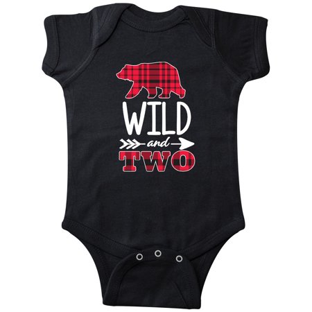 

Inktastic Plaid Bear Wild and 2 with Arrow Gift Baby Boy or Baby Girl Bodysuit