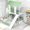 White Pine Bedroom, variant on LHSHID Twin over Twin House Bunk Bed with Convertible Slide and Trundle, White and Green