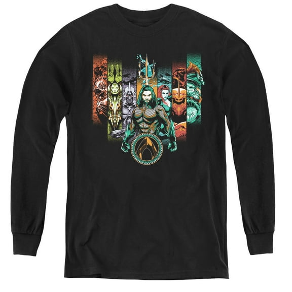 Aquaman Movie - Unite The Kingdoms - Youth Long Sleeve Shirt - Medium