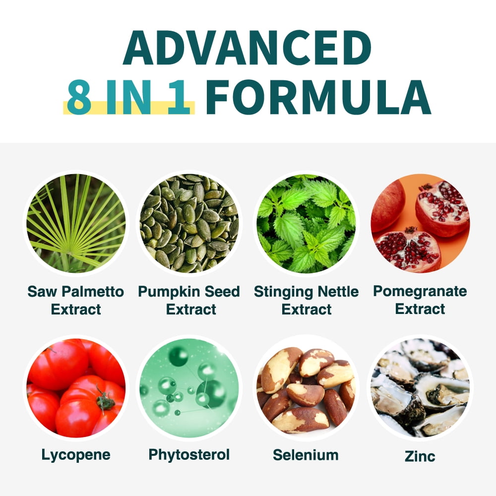 Lovita Prostate Health 8 in 1 Exclusive Prostate Supplements for Men with Saw Palmetto, Stinging Nettle, Lycopene 180 Veggie Capsules (Pack of 3)