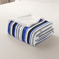 thumbnail image 4 of Erosebridal Geometric Lines Throw Blanket for Couch 90x90, Blue Gray White Black Stripes Plush Blanket, Abstract Bedroom Decor, 4 of 7