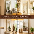 thumbnail image 6 of Antok 3-in-1 48" x 14.1" Full Length Mirror, Door Mirror, Wall-Mounted Mirror - Stands, Leans on Wall or Hangs, Gold Rounded Corner, 6 of 8