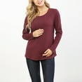 thumbnail image 6 of Edvintorg Maternity Shirts for Women Fall Winter Nursing Tops Fashion Solid Color Round Neck Long Sleeve Casual Breastfeeding Shirts Pregnancy Clothes for Women, 6 of 7