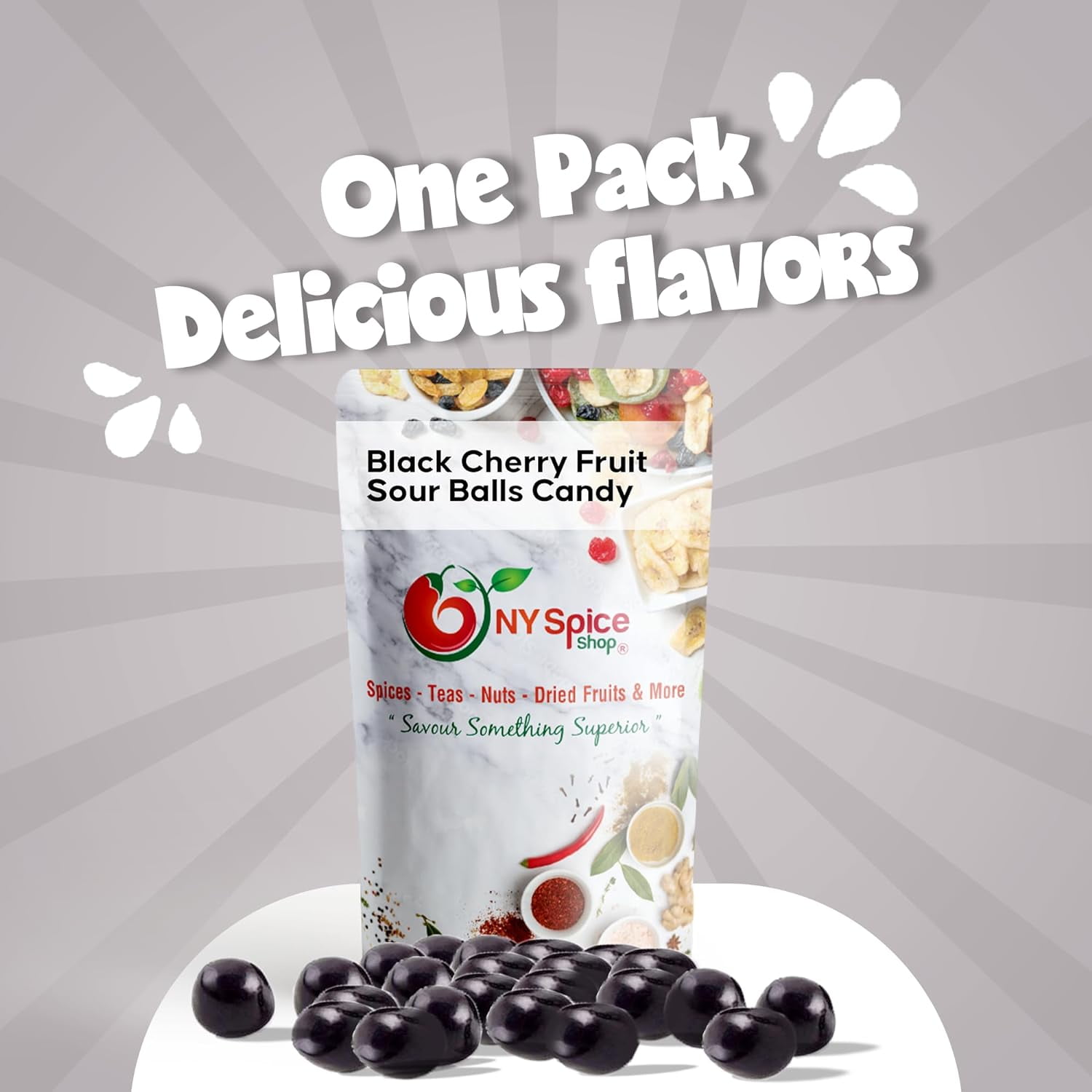 NY Spice Shop Assorted Black Cherry Sour Balls - 5 Pound - Healthy Snacks - Bulk Candy Balls - Assorted Candy Sour Balls