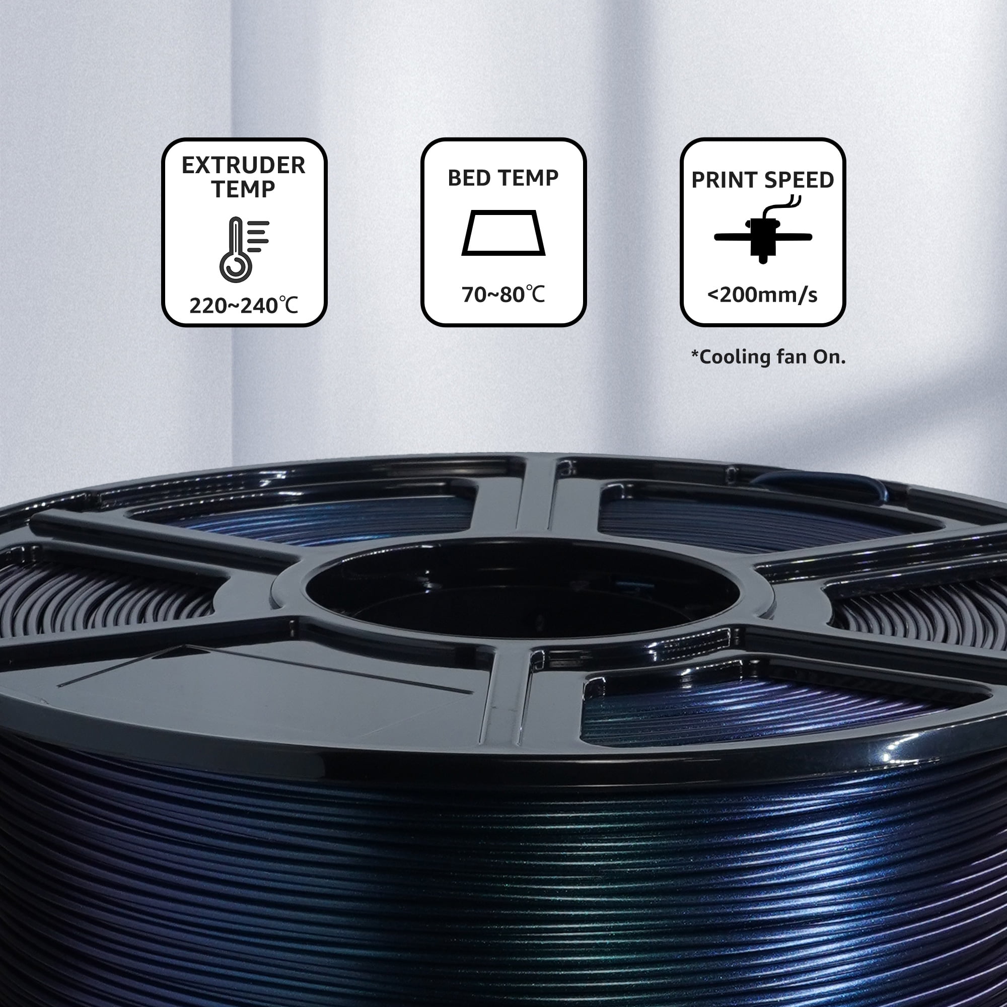 Flashforge PETG Filament 1.75mm, 1KG/2.2lbs PETG 3D Printer Filament, Burnt Titanium