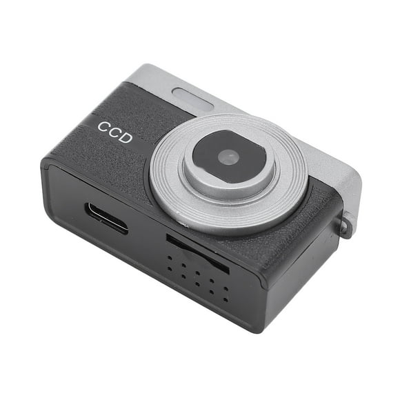Mini Keychain Camera, 1080P 12MP Digital Camera with 0.96 Inch Screen, Memory Card, USB Charging Cable, HD Video Compact Camcorder Black