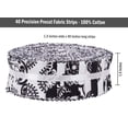 thumbnail image 6 of Soimoi 40Pcs Block & Paisley Print Precut Fabrics Strips Roll Up 1.5 inches Cotton Jelly Rolls For Quilting - White & Black, 6 of 9