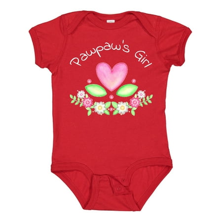 

Inktastic Pawpaw s Girl- Heart Flowers Gift Baby Girl Bodysuit