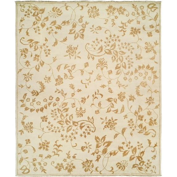 K2 Floor Style Carol Bolton Alabaster Leaf Hand Made Wool Area Rug
