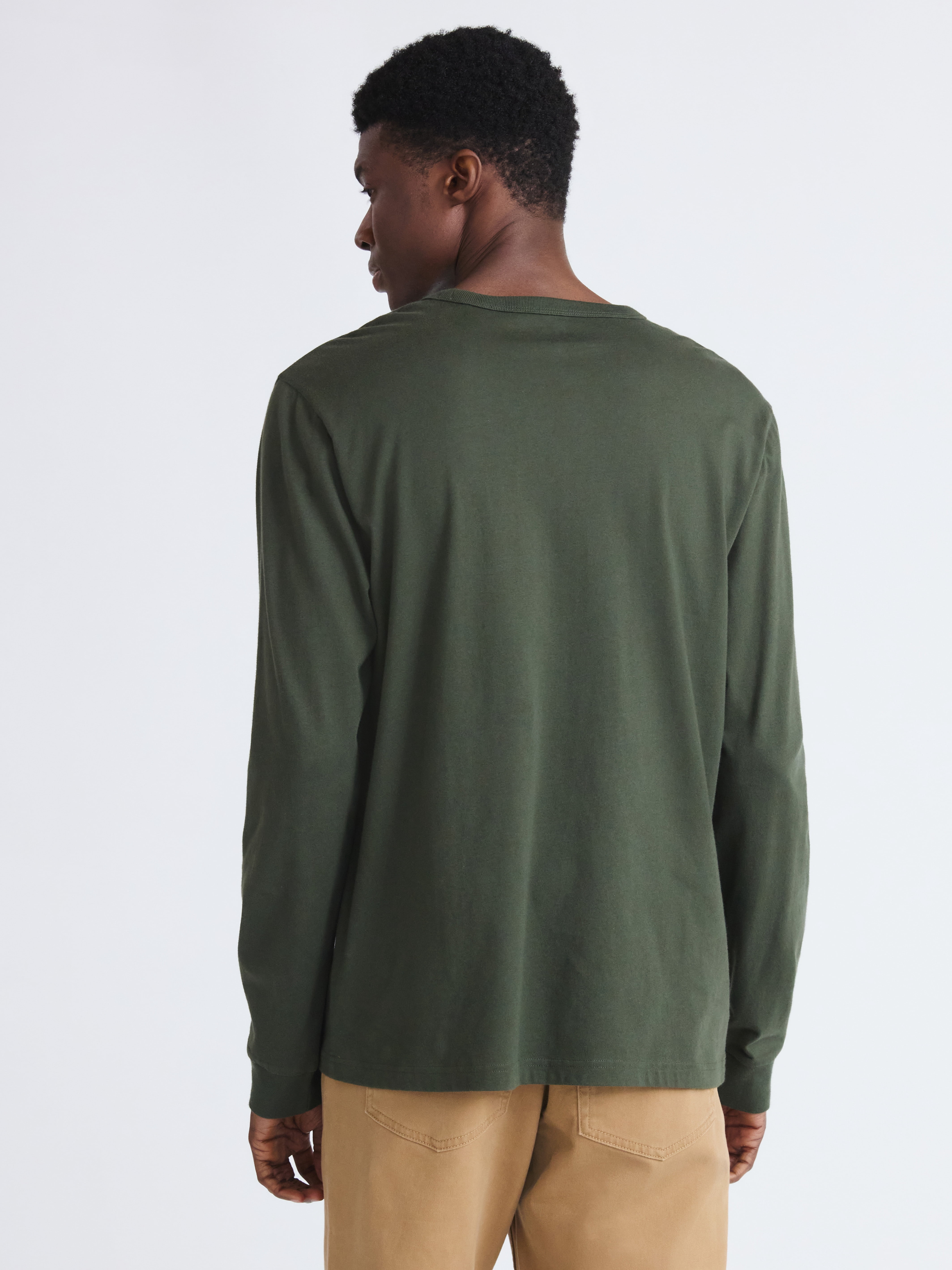 Free Assembly Men's Everyday Cotton Tee with Long Sleeves, Sizes XS-3XL