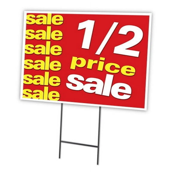 1-2 PRICE SALE 18"x24" Yard Sign & Stake | Advertise Your Business | Stake Included Image On Front Only | Made in The USA