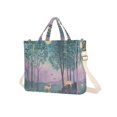 thumbnail image 7 of FORMRS Womens Corduroy Tote Bag Crossbody Shoulder Handbag with Pocket, Purple Forest Scene, 7 of 7