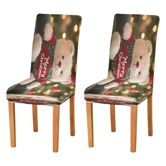 BZSMCE Chairs Slipcovers Dining Chair Covers Christmas Toy Bears Creative Pattern