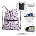 thumbnail image 4 of Wukai Violets Flowers Waterproof Drawstring Backpack with Zipper Pocket,Large Foldable Gym Bag for Women and Men, Perfect for Sports, Yoga, and Travel, 4 of 8