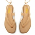 thumbnail image 4 of FSJ Women Open Toe Thong Sandals Flatform Ankle Strap Lace up Sandals Summer Beach Outdoor Shoes Size 7.5 Nude, 4 of 5