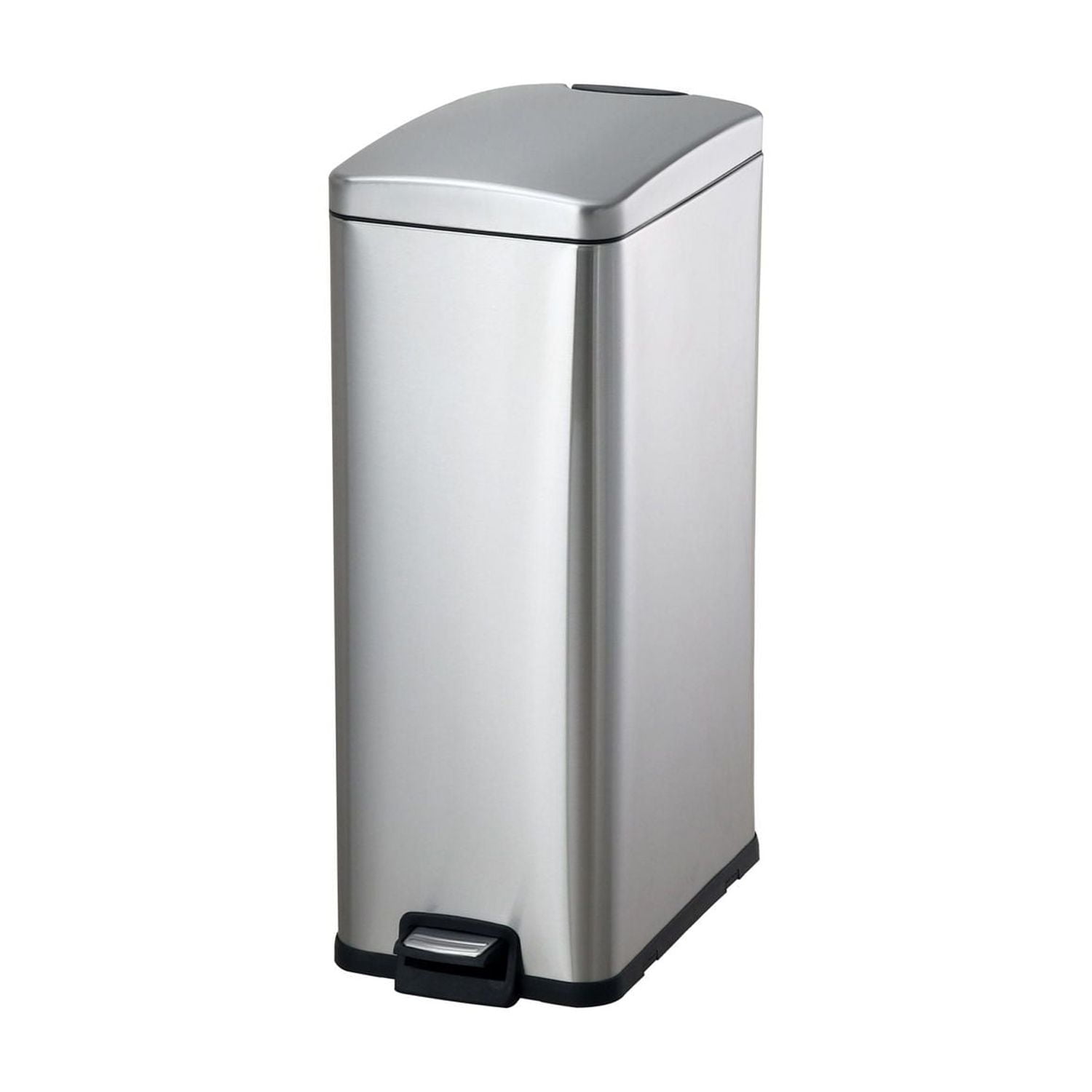 Hometrends 15 Liter Stainless Steel Hands Free Step Pedal Bathroom Trash Can, HomeTrends 15 Liter Trash Can