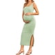 thumbnail image 2 of Ekouaer Women Sleeveless Tank Maternity Dress Ribbed Knit Pregnancy Midi Dresses Ruch Side Stretchy Pregnancy Clothes S-XXL, 2 of 5