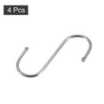 thumbnail image 3 of Uxcell 3.54'' S Hooks Hanger Stainless Steel Silver Tone 4Pcs, 3 of 6