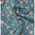 thumbnail image 1 of Soimoi Rayon Fabric Leaves & Peach Flower Floral Print Fabric by Yard 56 Inch Wide, 1 of 6