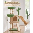 thumbnail image 6 of Yaheetech 42" Height Cactus Cat Tree with Scratching Posts, Basket & Ladder, Brown/Green, 6 of 7