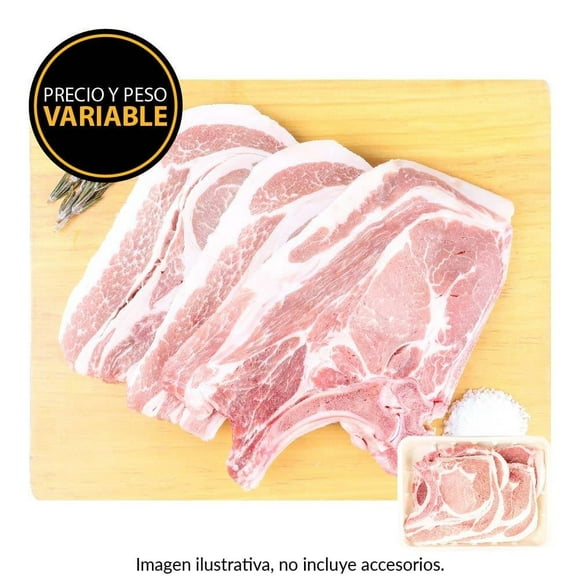 Chuleta arriera de cerdo peso aprox por charola 600 g