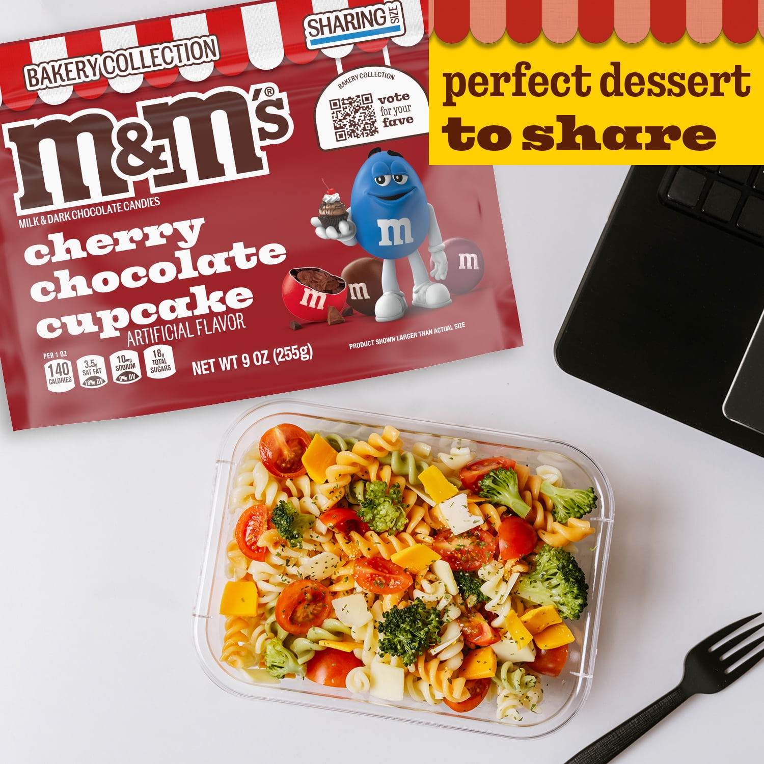 M&M's Cherry Chocolate Cupcake Chocolate Candy, Sharing Size - 9 oz Resealable Bag