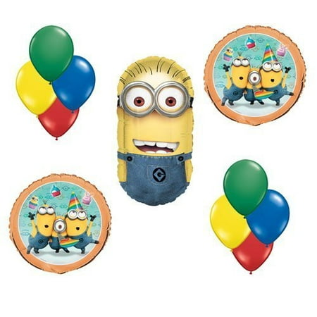Despicable Me Minions Birthday Mylar Latex Balloon Set Bouquet