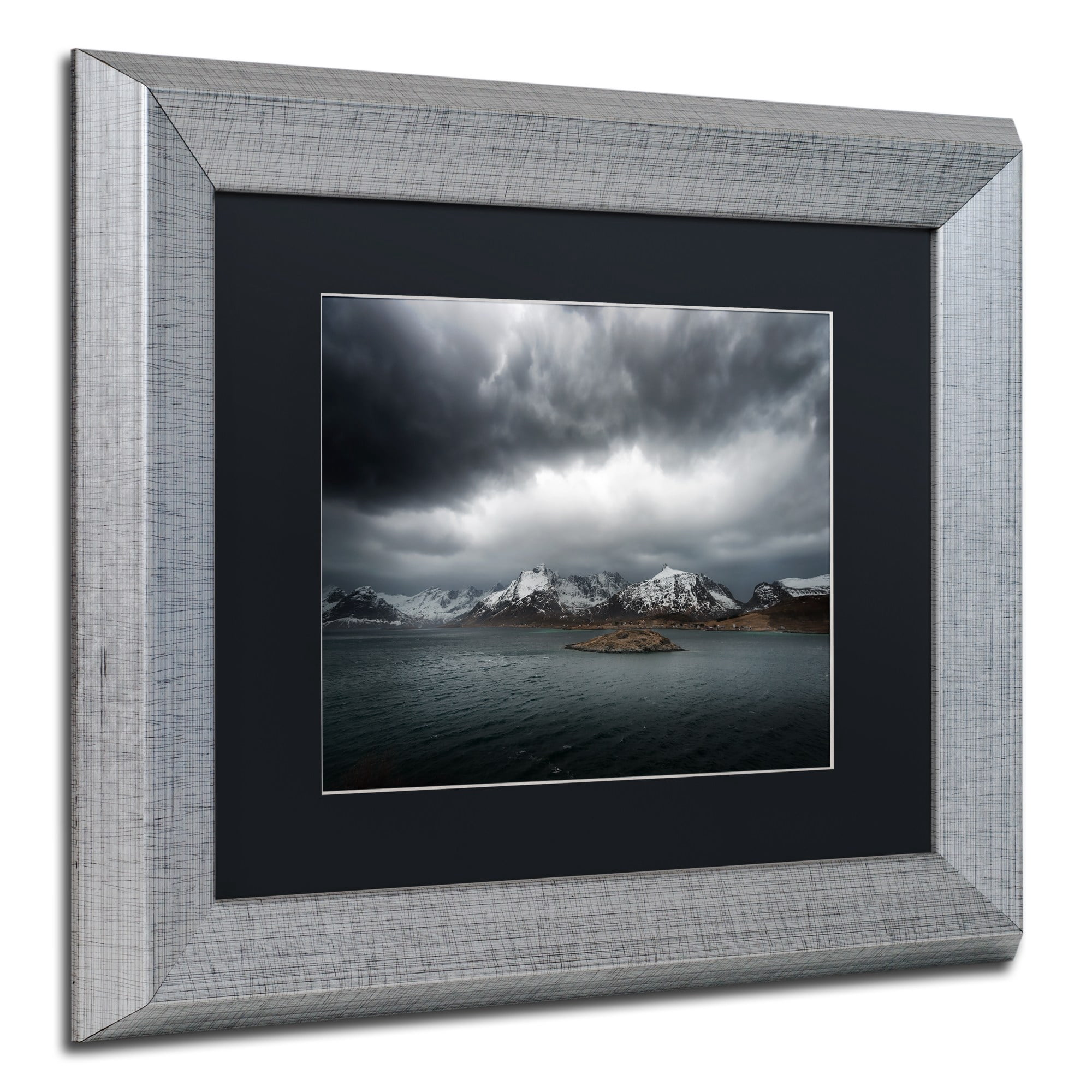 Trademark Fine Art "Grey" Canvas Art by Philippe Sainte-Laudy, Black Matte, Silver Frame