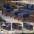 thumbnail image 3 of ELPOSUN 5-Piece Patio Furniture Set, All-Weather Open-Weave Wicker Outdoor Conversation Set, Thick Waterproof Cushions, for Garden and Backyard, Brown & Blue, 3 of 10