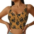 thumbnail image 2 of Haiem Snake Pattern Womens Sports Bra - U Neck Padded Low Impact Yoga Bra Workout Crop Top Gym Moisture-Wicking Workout Vest -, 2 of 9