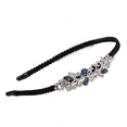 thumbnail image 1 of Diadema de flores con diamantes de imitación para mujer, diadema con lazo de mariposa francesa, aros para el pelo de cristal, accesorios para tocado, 1 of 5