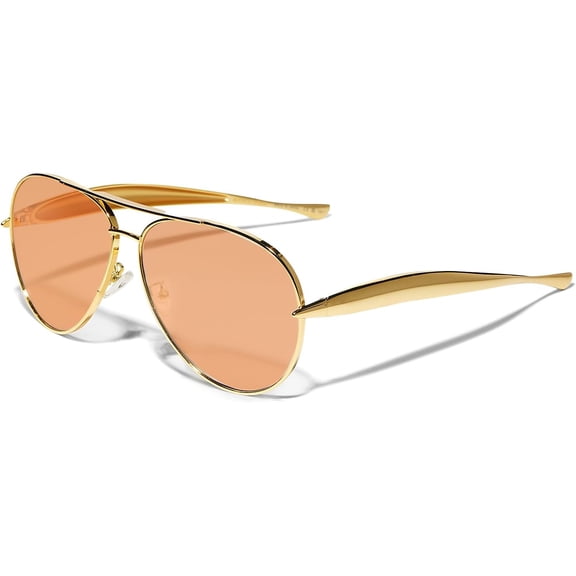 Retro Gold Aviator Sunglasses for Women Men, 2025 Metal Oversized 70s Aviators Sun Glasses