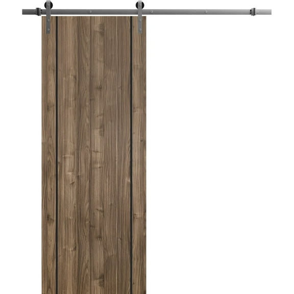 Sturdy Barn Door 18 x 96 inches | Planum 0016 White Silk with Frosted Glass | Stainless Steel 6.6FT Rail Hangers Heavy Set | Solid Panel Interior Doors
