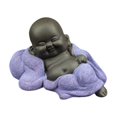 thumbnail image 1 of EeaseMX Estatua de Buda Maitreya de cerámica, escultura de té tallada a mano, adorno artesanal para la ceremonia del té en el hogar (estilo relajado y cómodo, morado), 1 of 7