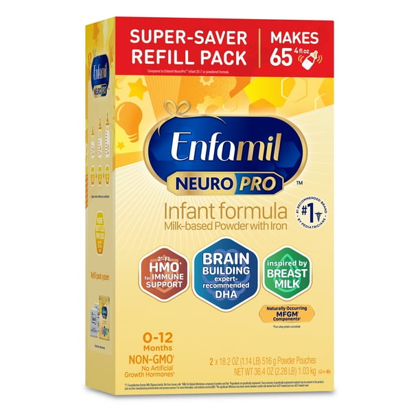 Enfamil NeuroPro GMOFree Powder Baby Formula, 36.4 oz Pouch (2