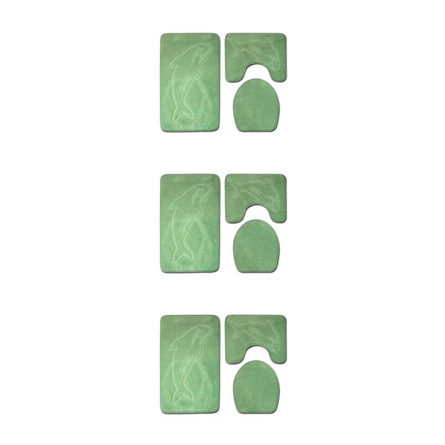 relayinert 3pack/lot Non-Slip And Absorbent Bathroom Mat Set Feet Dry And Fresh Anti-slip Polyester Non-Slip Chenille Bath Rug PJ210611-B003 3Set